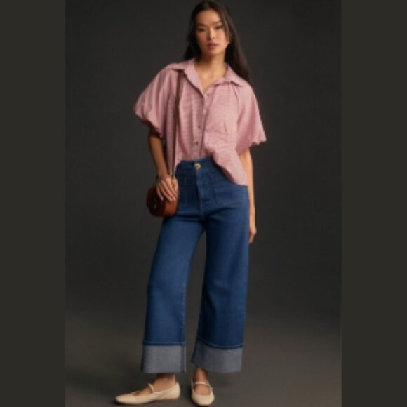 Anthropologie Denim - Maeve Colette Wide Leg Cuffed Jean - 33T